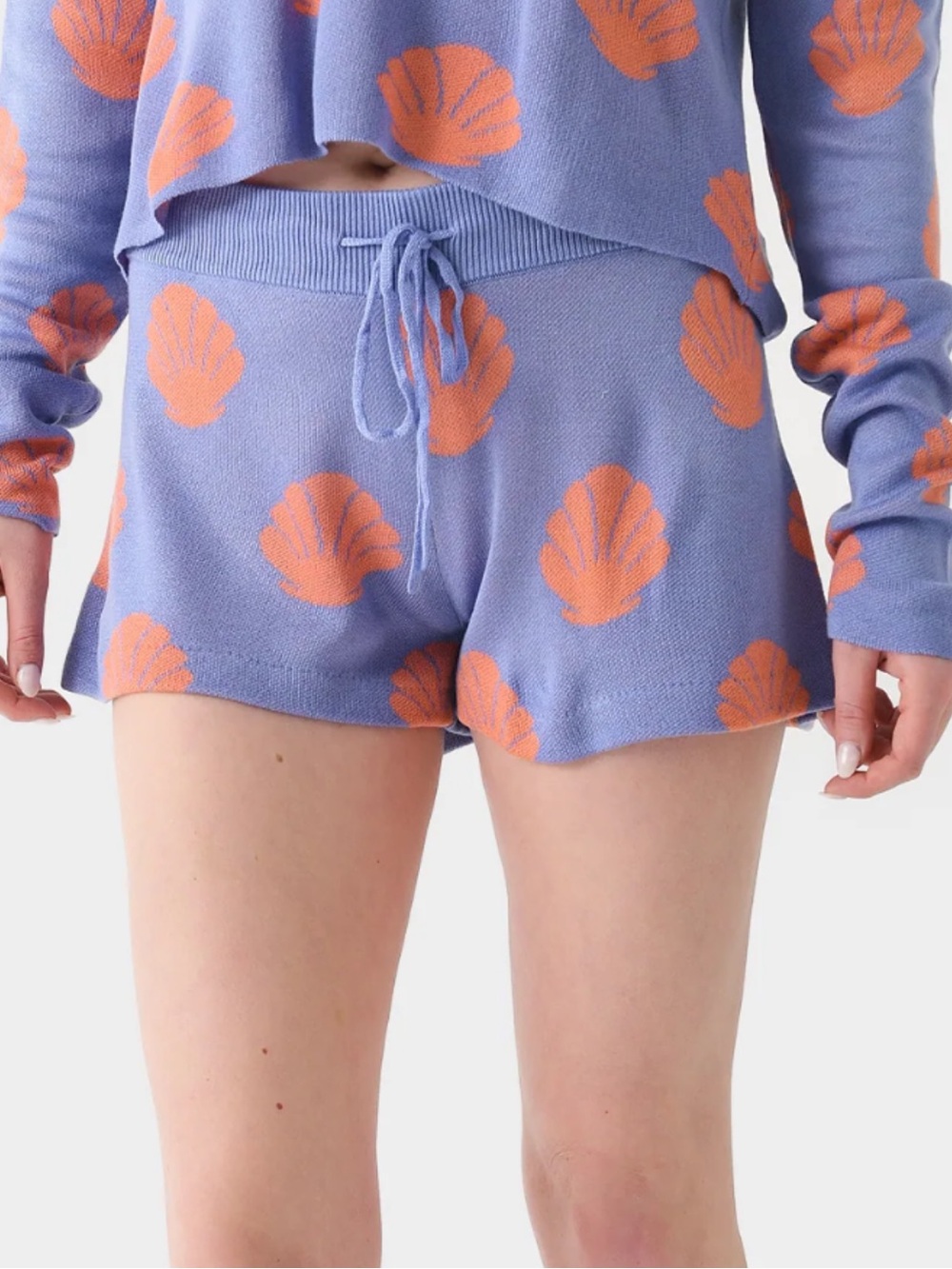 Beach Riot Lavender Shell-Print Drawstring Shorts - Picture 14 of 15